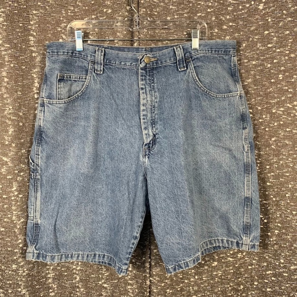 Wrangler Denim Carpenter Blue Jean Shorts Men's 40 Workwear Utility‎